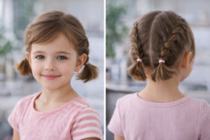 Проста дитяча укладка на коротке волосся