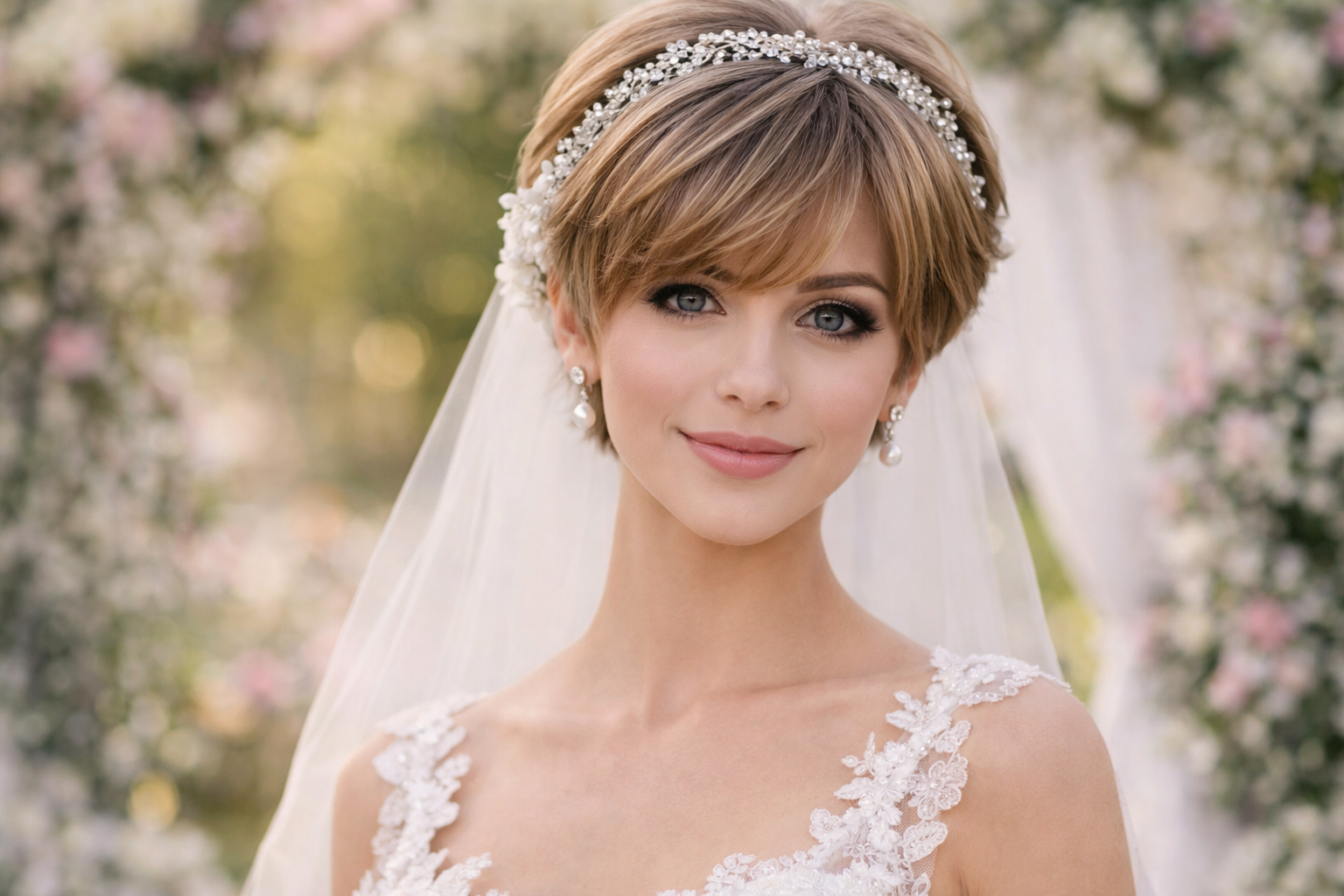 Лучшие свадебные прически для коротких волос