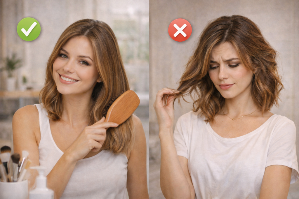 Советы по уходу за средними волосами дома и ошибки укладки