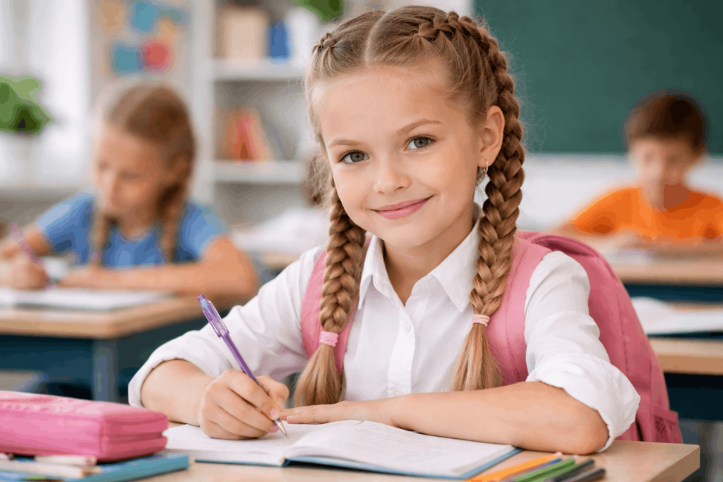 Особенности детских волос и риски чрезмерного натяжения Ребенок с туго заплетенными косами в школе