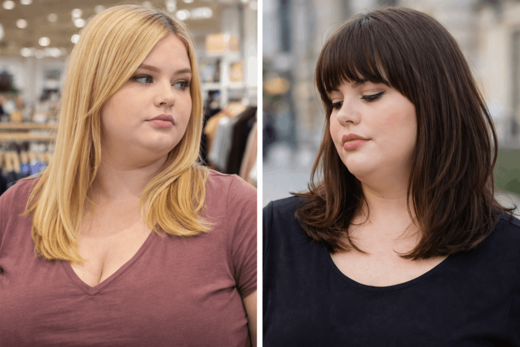 Прически, которых стоит избегать при коррекции овала Неудачные варианты причесок подчеркивающие подбородок