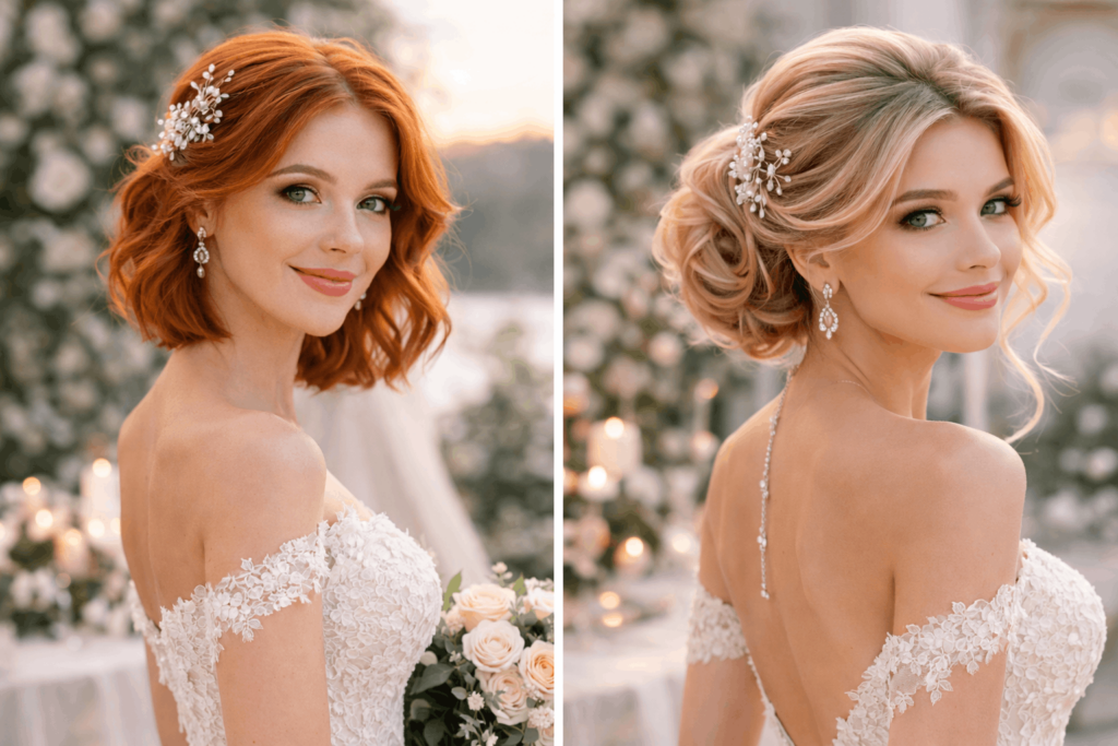 Красиві зачіски на середнє волосся на весілля Красиві весільні зачіски на середнє волосся з хвилями та пучком