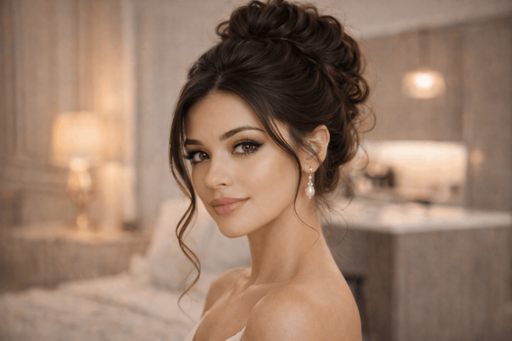 Вечірня укладка з мʼякими локонами Вечірня зачіска з локонами на довге волосся