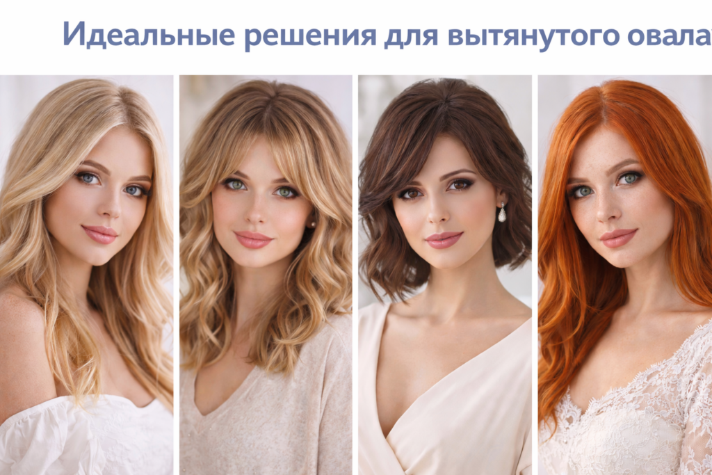 Стрижки и прически для вытянутого овального лица – примеры идеальных решений для разной длины волос