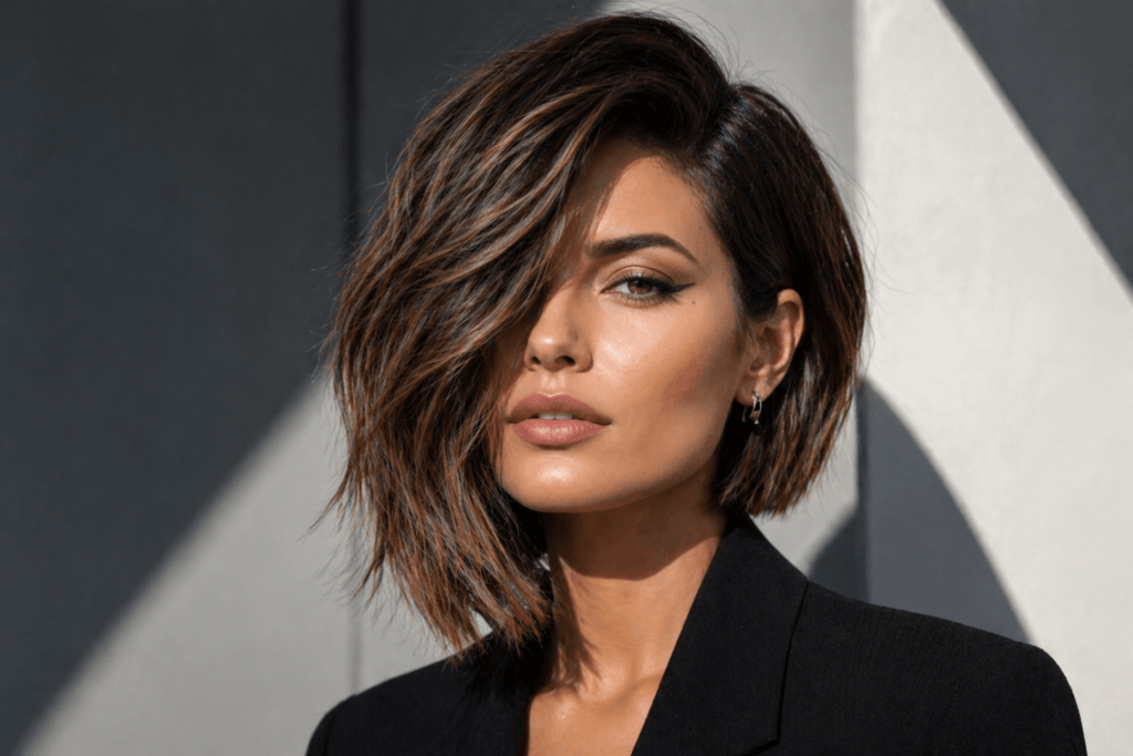 Асимметричный боб косой пробор