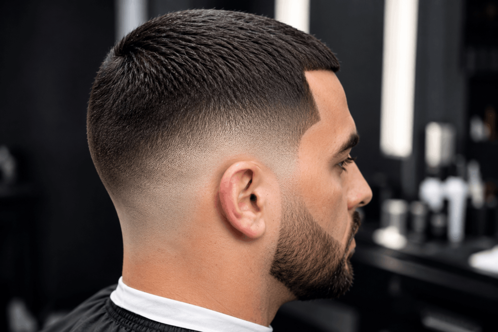 Модна чоловіча стрижка fade з коротким верхом