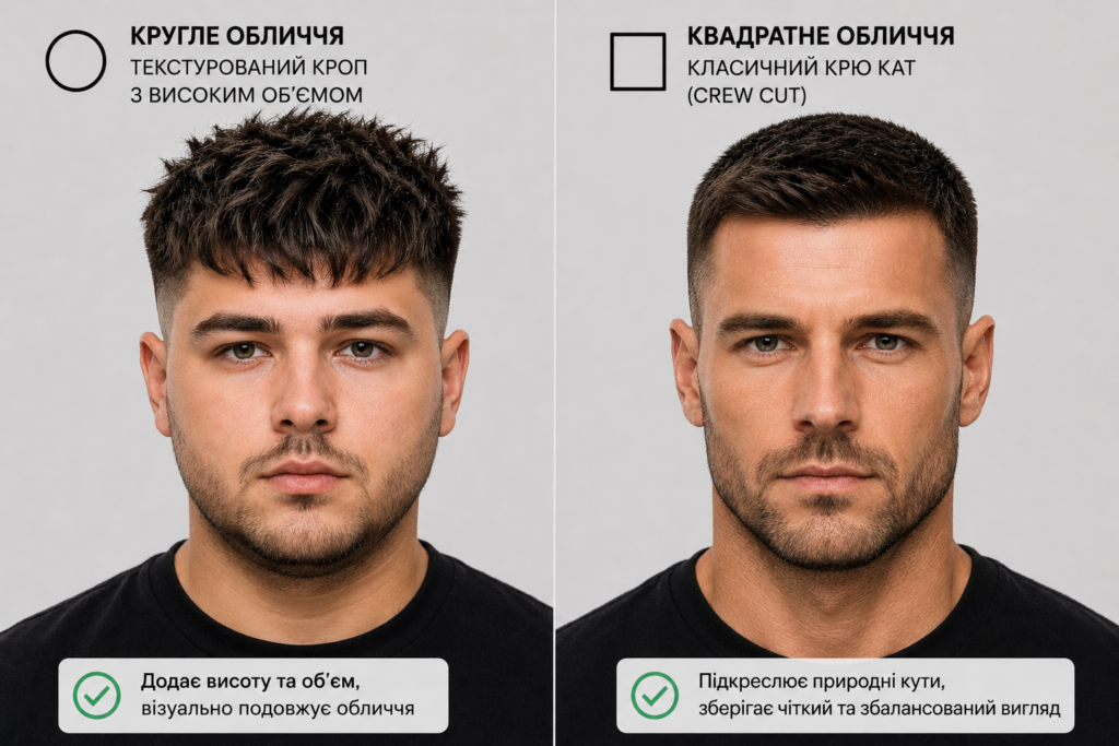 Підбір чоловічої зачіски за формою обличчя
