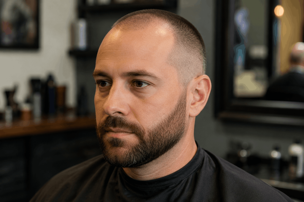 Buzz cut з бородою при лисині