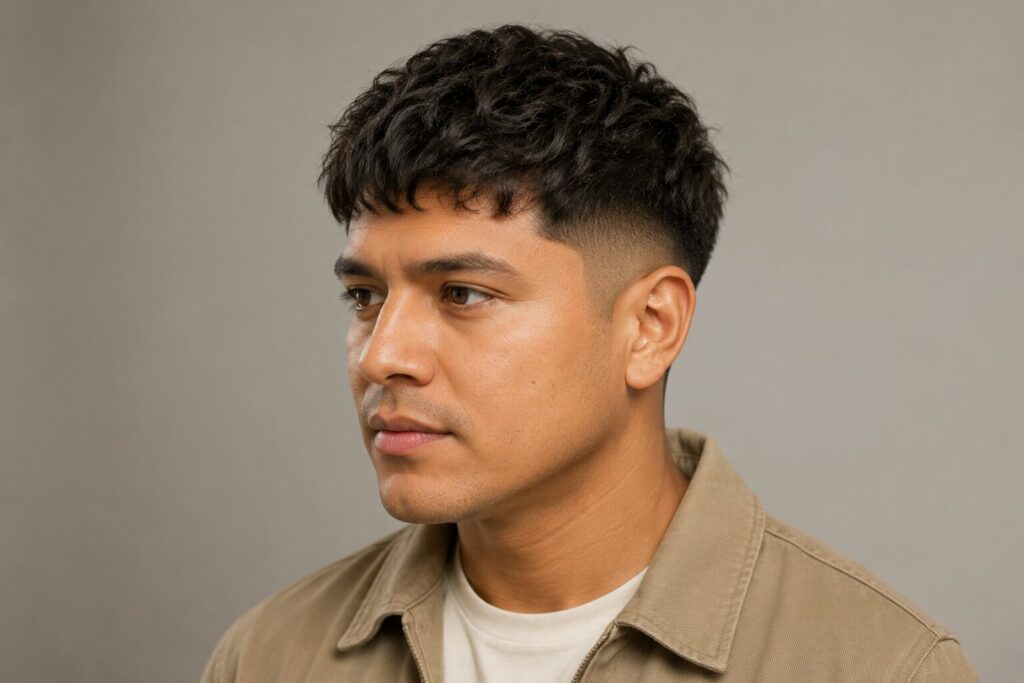 Textured crop для чоловіка з круглим обличчям